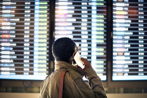 A detailed shot of an airline's control center, showing multiple screens with data, flight paths, and technicians working diligently, suggesting a complex system at play.
