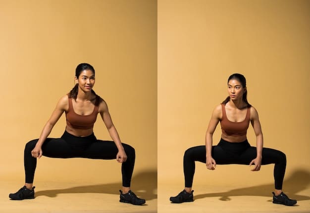 A split image demonstrating correct vs. incorrect form for a common exercise like a squat or deadlift, highlighting key points of posture and movement.