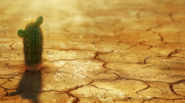 A parched, cracked earth texture with a single drop of water falling, illustrating the urgency and impact of dehydration.