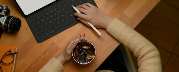 A person typing on a laptop with a visible blog interface, surrounded by notes and a cup of coffee, representing content creation and blogging.
