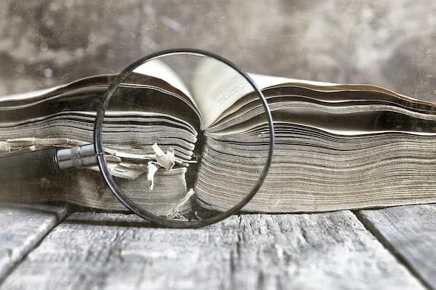 A magnifying glass hovering over a financial newspaper, symbolizing meticulous research and analysis required to identify solid dividend investments.
