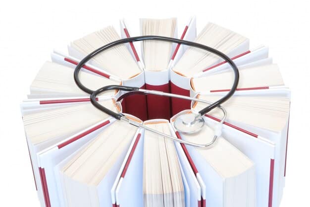 A stack of medical records and a magnifying glass, symbolizing the meticulous review of medical evidence required for disability claims.