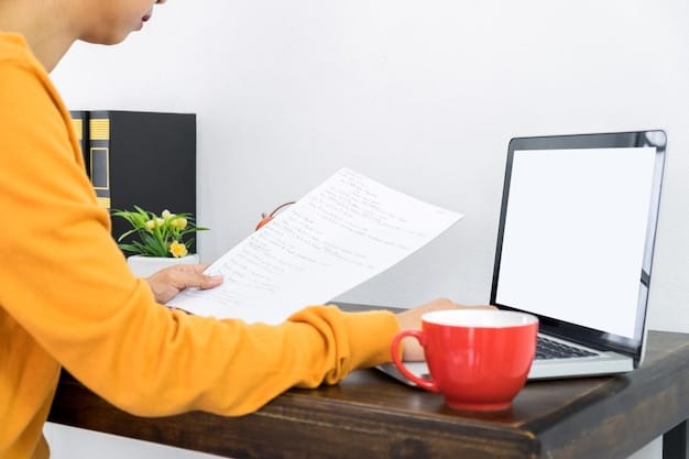A person sitting at a desk, looking at a computer screen and filling out forms, with a calm and focused expression, symbolizing the application process.