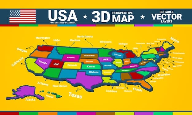 A detailed map of the United States with various states highlighted in different colors, representing a mosaic of state-level renewable energy incentives. Icons for solar panels, wind turbines, and electric vehicles are scattered across the map.