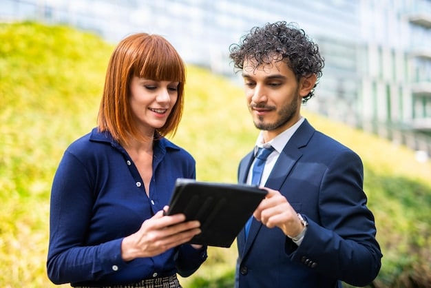 A financial advisor explaining investment options to a couple, showing different charts and graphs on a tablet screen, symbolizing personalized financial planning.